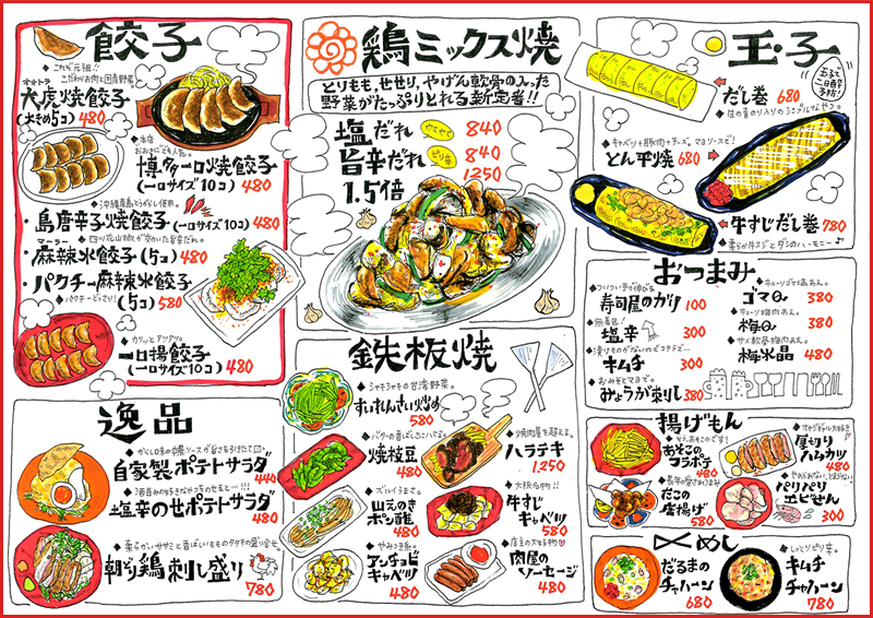 鉄板餃子酒場 大虎 メニュー